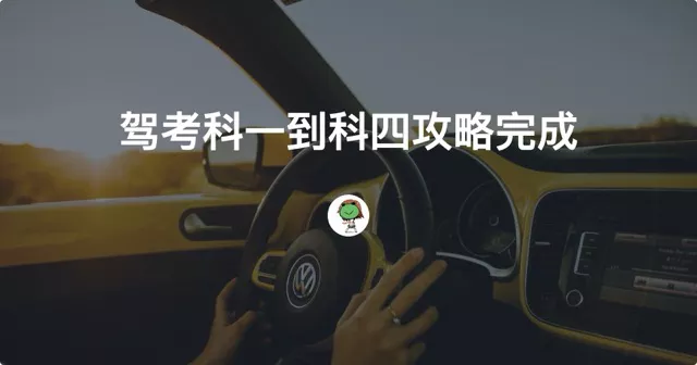 驾考科一到科四攻略完成